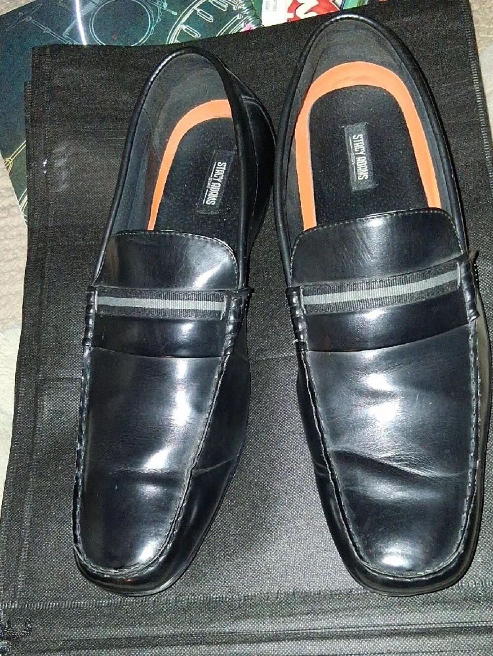 Stacy Adams Black Slip-On Penny Loafers Mens Size 14
